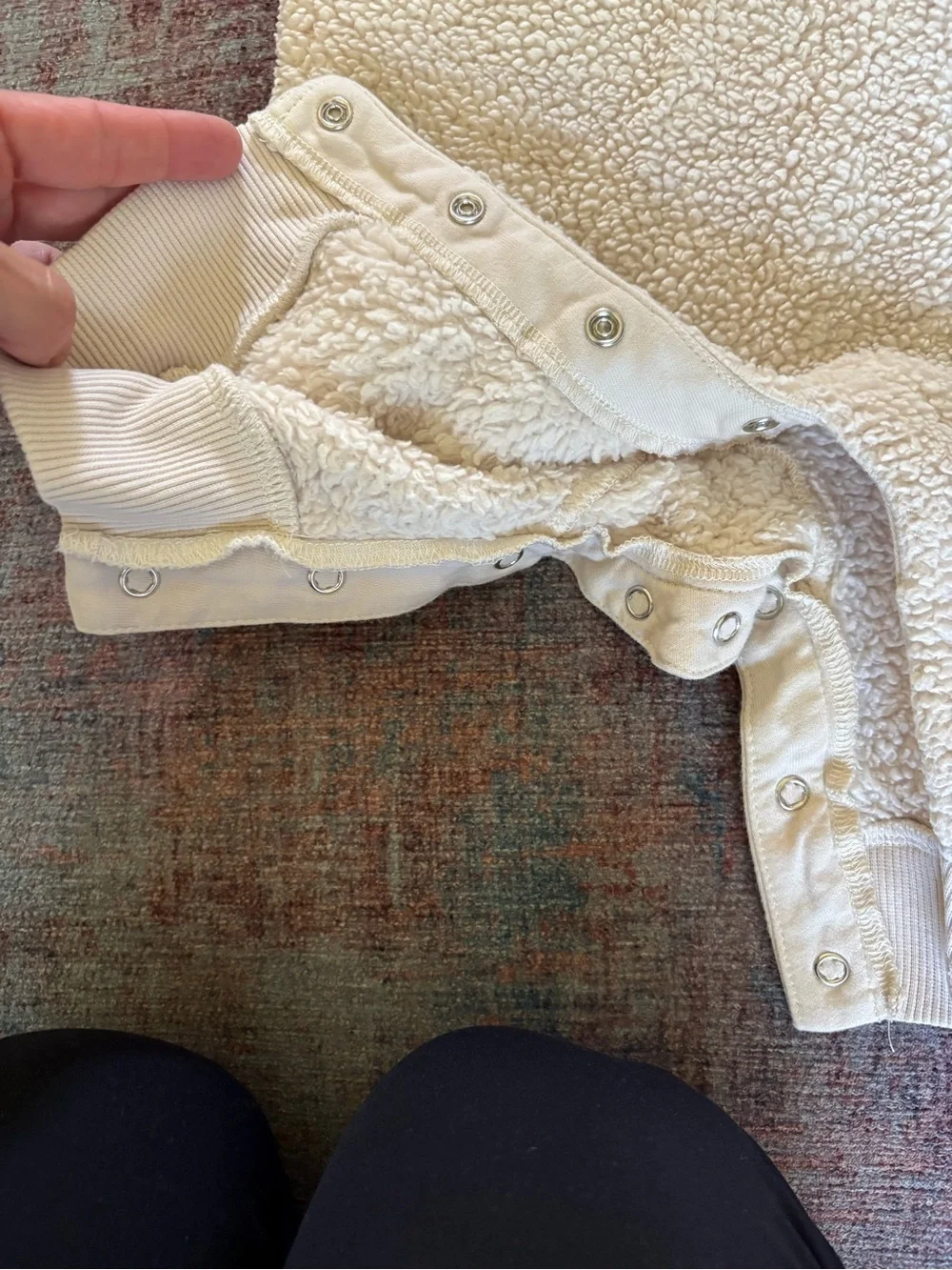 Hannah Anderson 3 month Cream Sherpa Baby Romper